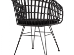 ΠΟΛΥΘΡΟΝΑ ΤΥΠΟΥ ΦΩΛΙΑ ΜΕΤΑΛΛΙΚΗ ALLEGRA HM5456.02 ΜΕ WICKER ΜΑΥΡΟ 59Χ56,5Χ83Υ εκ.