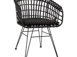 ΠΟΛΥΘΡΟΝΑ ΤΥΠΟΥ ΦΩΛΙΑ ΜΕΤΑΛΛΙΚΗ ALLEGRA HM5456.02 ΜΕ WICKER ΜΑΥΡΟ 59Χ56,5Χ83Υ εκ.