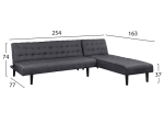 ΚΑΝΑΠΕΣ ΚΡΕΒΑΤΙ ΓΩΝΙΑ ΑΝΑΣΤΡΕΨΙΜΗ ZELDA HM3154.01 ΜΕ ΓΚΡΙ ΥΦΑΣΜΑ 254X163X74Y εκ.