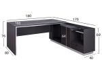 ΓΡΑΦΕΙΟ ΕΠΑΓΓΕΛΜΑΤΙΚΟ ΔΕΞΙΑ ΓΩΝΙΑ ROSEWOOD HM2086R 180X170X76Υ εκ.