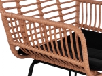 ΣΚΑΜΠΟ ΜΕΤΑΛΛΙΚΟ ΜΕ ΜΑΞΙΛΑΡΙ ALLEGRA HM5640 ΜΕ WICKER ΣΕ ΜΠΕΖ ΑΠΟΧΡΩΣΗ 54x61x109 εκ.