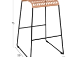 ΣΚΑΜΠΟ ΜΕΤΑΛΛΙΚΟ ALLEGRA HM5641 ΜΕ WICKER ΣΕ ΜΠΕΖ ΑΠΟΧΡΩΣΗ 49x50x76 εκ.