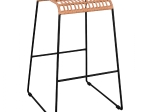 ΣΚΑΜΠΟ ΜΕΤΑΛΛΙΚΟ ALLEGRA HM5641 ΜΕ WICKER ΣΕ ΜΠΕΖ ΑΠΟΧΡΩΣΗ 49x50x76 εκ.