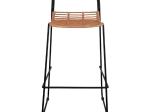 ΣΚΑΜΠΟ ΜΕΤΑΛΛΙΚΟ ALLEGRA HM5642 ΜΕ WICKER ΣΕ ΜΠΕΖ ΑΠΟΧΡΩΣΗ 48x53x100 εκ.