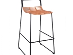 ΣΚΑΜΠΟ ΜΕΤΑΛΛΙΚΟ ALLEGRA HM5642 ΜΕ WICKER ΣΕ ΜΠΕΖ ΑΠΟΧΡΩΣΗ 48x53x100 εκ.