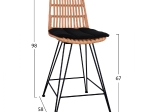 ΣΚΑΜΠΟ ΜΕΣΑΙΟΥ ΥΨΟΥΣ ALLEGRA HM5643 ΜΕΤΑΛΛΙΚΟ ΜΕ WICKER ΣΕ ΜΠΕΖ ΑΠΟΧΡΩΣΗ 54Χ58Χ98εκ.