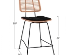 ΣΚΑΜΠΟ ΜΕΣΑΙΟΥ ΥΨΟΥΣ ALLEGRA HM5644 ΜΕΤΑΛΛΙΚΟ ΜΕ WICKER ΣΕ ΜΠΕΖ ΑΠΟΧΡΩΣΗ 55x56x107 εκ.