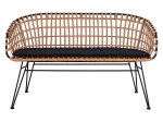 ΠΑΓΚΑΚΙ ΜΕΤΑΛΛΙΚΟ ALLEGRA HM5692 ΜΕ WICKER ΜΑΥΡΟ-ΜΠΕΖ 124x57x77Υ εκ.