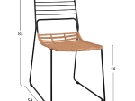 ΚΑΡΕΚΛΑ ΜΕΤΑΛΛΙΚΗ ALLEGRA HM5694 ΜΕ WICKER ΜΠΕΖ 51x54x83Υ εκ.
