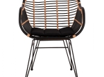 ΠΟΛΥΘΡΟΝΑ ΜΕ ΜΑΞΙΛΑΡΙ ΜΕΤΑΛΛΙΚΗ ALLEGRA HM5663 ΜΕ WICKER ΜΠΕΖ & ΜΑΥΡΟ ΧΡΩΜΑ  58x60x82Υ εκ.