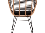 ΠΟΛΥΘΡΟΝΑ ΜΕ ΜΑΞΙΛΑΡΙ ΜΕΤΑΛΛΙΚΗ ALLEGRA HM5663 ΜΕ WICKER ΜΠΕΖ & ΜΑΥΡΟ ΧΡΩΜΑ  58x60x82Υ εκ.