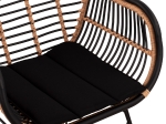 ΠΟΛΥΘΡΟΝΑ ΜΕ ΜΑΞΙΛΑΡΙ ΜΕΤΑΛΛΙΚΗ ALLEGRA HM5663 ΜΕ WICKER ΜΠΕΖ & ΜΑΥΡΟ ΧΡΩΜΑ  58x60x82Υ εκ.
