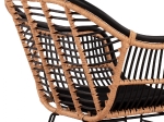 ΠΟΛΥΘΡΟΝΑ ΜΕ ΜΑΞΙΛΑΡΙ ΜΕΤΑΛΛΙΚΗ ALLEGRA HM5663 ΜΕ WICKER ΜΠΕΖ & ΜΑΥΡΟ ΧΡΩΜΑ  58x60x82Υ εκ.