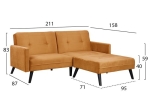 ΚΑΝΑΠΕΣ ΓΩΝΙΑ ΚΡΕΒΑΤΙ LIVIA HM3151.09 ΧΡΥΣΟ ΒΕΛΟΥΔΟ ΜΕ ΥΠΟΠΟΔΙΟ 211X158X83Y εκ.