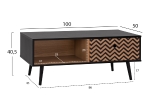 ΤΡΑΠΕΖΙ ΣΑΛΟΝΙΟΥ CHARLEEN HM8668 ΜΑΥΡΟ ΜΕ ΦΥΣΙΚΟ 100x50x40,5Υ εκ.