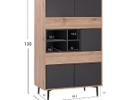 ΒΙΒΛΙΟΘΗΚΗ MARGARIT HM8678 ΓΚΡΙ ΜΕ ΦΥΣΙΚΟ 78x39x130Υ εκ.