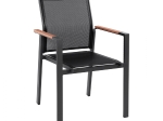 ΠΟΛΥΘΡΟΝΑ ΑΛΟΥΜΙΝΙΟΥ MILLER HM5406.10 ΓΚΡΙ ΜΕ TEΧ/NE ΜΑΥΡΟ & POLYWOOD 55x60x90Υεκ.