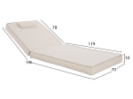 ΜΑΞΙΛΑΡΙ ΞΑΠΛΩΣΤΡΑΣ TEXTILENE 600gr/m2 2X1 SIFNOS ΜΠΕΖ HM11237.60T 194x70x11εκ.
