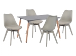 ΣΕΤ ΤΡΑΠΕΖΑΡΙΑΣ 5 ΤΜΧ ΤΡΑΠΕΖΙ 120x80x73 cm MINIMAL ΜΕ ΚΑΡΕΚΛΕΣ ΠΟΛΥΠΡΟΠΥΛΕΝΙΟΥ ΓΚΡΙ HM11329.10