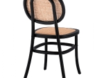 ΚΑΡΕΚΛΑ ΞΥΛΙΝΗ PENNY ΜΕ ΠΛΕΞΗ RATTAN ΣΕ ΜΑΥΡΗ ΑΠΟΧΡΩΣΗ HM8747 44x51x87 εκ.