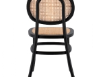 ΚΑΡΕΚΛΑ ΞΥΛΙΝΗ PENNY ΜΕ ΠΛΕΞΗ RATTAN ΣΕ ΜΑΥΡΗ ΑΠΟΧΡΩΣΗ HM8747 44x51x87 εκ.