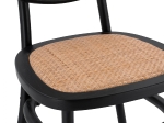 ΚΑΡΕΚΛΑ ΞΥΛΙΝΗ PENNY ΜΕ ΠΛΕΞΗ RATTAN ΣΕ ΜΑΥΡΗ ΑΠΟΧΡΩΣΗ HM8747 44x51x87 εκ.