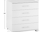 ΣΥΡΤΑΡΙΕΡΑ ΜΕΛΑΜΙΝΗΣ BRIANA HM2204.05 ME 4 ΣΥΡΤΑΡΙΑ ΛΕΥΚΗ 75x40x83Y εκ.