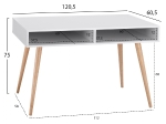 ΓΡΑΦΕΙΟ-ΚΟΝΣΟΛΑ GRAYSEN HM2296.02 ΣΕ ΧΡΩΜΑ ΛΕΥΚΟ ΜΕ ΦΥΣΙΚΑ ΠΟΔΙΑ 114x56x76 εκ.