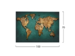 ΠΙΝΑΚΑΣ ΚΑΜΒΑΣ WORLD MAP HM7197.01 100X3X70 εκ.