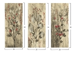 ΠΙΝΑΚΑΣ ΤΡΙΠΤΥΧΟ MDF RED FLOWERS AND BERRIES HM7204.01 60x50x0,3 εκ.