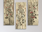 ΠΙΝΑΚΑΣ ΤΡΙΠΤΥΧΟ MDF RED FLOWERS AND BERRIES HM7204.01 60x50x0,3 εκ.