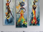 ΠΙΝΑΚΑΣ ΤΡΙΠΤΥΧΟ MDF AFRICAN GIRL IN COLORFUL DRESS HM7204.02 60X0,3X50 εκ.