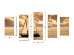 ΠΙΝΑΚΑΣ ΠΕΝΤΑΠΤΥΧΟ MDF SUNSET SAILING HM7206.01 100X0,3X60 εκ.