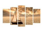 ΠΙΝΑΚΑΣ ΠΕΝΤΑΠΤΥΧΟ MDF SUNSET SAILING HM7206.01 100X0,3X60 εκ.
