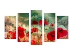 ΠΙΝΑΚΑΣ ΠΕΝΤΑΠΤΥΧΟ MDF POPPY FIELD HM7206.03 100X0,3X60 εκ.