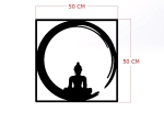 ΔΙΑΚΟΣΜΗΤΙΚΟ ΤΟΙΧΟΥ 100% ΜΕΤΑΛΛΙΚΟ ΜΑΥΡΟ BUDDHA FIGURE 50Χ50 HM7210