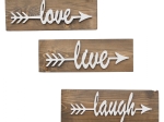 ΣΕΤ 3 ΤΜΧ ΔΙΑΚΟΣΜΗΤΙΚΟ ΤΟΙΧΟΥ ΞΥΛΙΝΟ "LOVE LIVE LAUGH" HM7308 40x1,2x14 εκ.