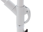 ΟΜΠΡΕΛΑ ΚΡΕΜΑΣΤΗ Φ300x240cm. NOBLE HM6008.02 ΣΤΡΟΓΓΥΛΗ ΣΕ ΒΑΣΗ ΜΕ 4 ΠΟΔΙΑ ΜΟΚΑ ΛΕΥΚΟ