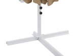 ΟΜΠΡΕΛΑ ΚΡΕΜΑΣΤΗ Φ300x240cm. NOBLE HM6008.02 ΣΤΡΟΓΓΥΛΗ ΣΕ ΒΑΣΗ ΜΕ 4 ΠΟΔΙΑ ΜΟΚΑ ΛΕΥΚΟ