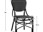 ΚΑΡΕΚΛΑ ΑΛΟΥΜΙΝΙΟΥ BAMBOO LOOK ΜΕ WICKER ΜΑΥΡΟ ΛΕΥΚΟ HM5792.02 46x60x96 εκ.