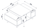 ΤΡΑΠΕΖΙ ΣΑΛΟΝΙΟΥ ZENNIE ΚΑΡΥΔΙ ΜΕ ΛΕΥΚΟ HM8982.01 90x60x43.8 εκ.