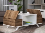 ΤΡΑΠΕΖΙ ΣΑΛΟΝΙΟΥ ZENNIE ΚΑΡΥΔΙ ΜΕ ΛΕΥΚΟ HM8982.01 90x60x43.8 εκ.