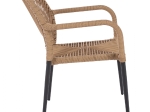ΠΟΛΥΘΡΟΝΑ ΑΛΟΥΜΙΝΙΟΥ NOJO HM5771.02 ΓΚΡΙ ΜΕ P.E.TWIST RATTAN ΜΠΕΖ 55x63x82Y εκ.