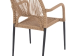 ΠΟΛΥΘΡΟΝΑ ΑΛΟΥΜΙΝΙΟΥ NOJO HM5771.02 ΓΚΡΙ ΜΕ P.E.TWIST RATTAN ΜΠΕΖ 55x63x82Y εκ.