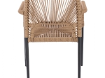 ΠΟΛΥΘΡΟΝΑ ΑΛΟΥΜΙΝΙΟΥ NOJO HM5771.02 ΓΚΡΙ ΜΕ P.E.TWIST RATTAN ΜΠΕΖ 55x63x82Y εκ.