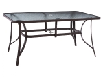 ΤΡΑΠΕΖΙ BRUNO 150X90Χ75Υεκ. ΜΕΤΑΛΛΙΚΟ ΟΡΘΟΓΩΝΙΟ ΚΑΦΕ ΜΕ ΤΡΥΠΑ ΟΜΠΡΕΛΑΣ Φ38 HM5145.12