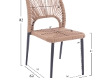 ΚΑΡΕΚΛΑ ΑΛΟΥΜΙΝΙΟΥ ΓΚΡΙ ΜΕ P.E.TWIST RATTAN ΜΠΕΖ HM5770.02 45x63x82Υ εκ.