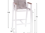 ΣΚΑΜΠΟ ΜΠΑΡ ΑΛΟΥΜΙΝΙΟΥ ΛΕΥΚΟ ΜΕ POLYWOOD 52 x 58 x 108 εκ. HM5790.01