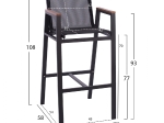 ΣΚΑΜΠΟ ΜΠΑΡ ΑΛΟΥΜΙΝΙΟΥ ΑΝΘΡΑΚΙ ΜΕ POLYWOOD 52 x 58 x 108 εκ. HM5790.02