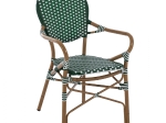 ΠΟΛΥΘΡΟΝΑ ΑΛΟΥΜΙΝΙΟΥ BAMBOO LOOK ΜΕ WICKER ΛΕΥΚΟ ΠΡΑΣΙΝΟ HM5793.01 56x59x98 εκ.